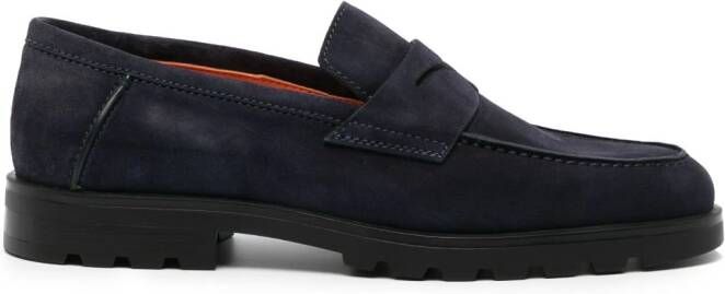 Santoni Penny loafers met ronde neus Blauw