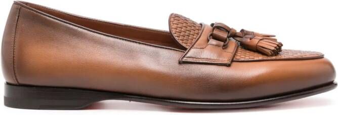 Santoni Andrea leren loafers Bruin