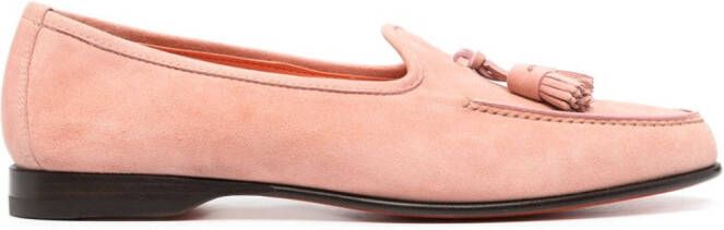 Santoni Andrea suėde loafers Roze