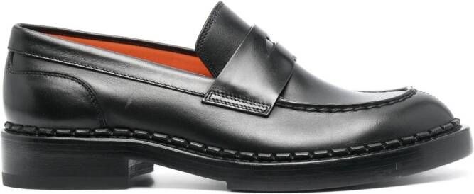 Santoni Angie loafers met ronde neus Zwart