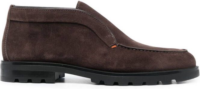 Santoni Leren loafers Bruin