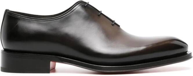 Santoni Leren Oxford gespschoenen met vervaagd effect Bruin