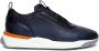 Santoni Geperforeerde leren sneakers Blauw - Thumbnail 1