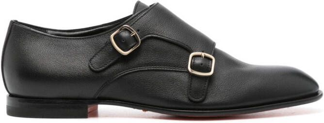 Santoni Leren loafers Zwart