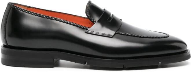 Santoni Grifone leren loafers Zwart