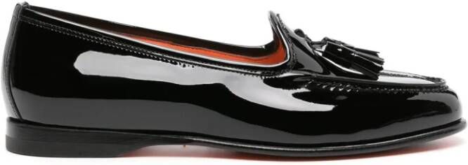 Santoni Lakleren loafers Zwart