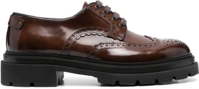 Santoni Leren brogues Bruin