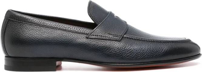 Santoni Leren loafers Blauw