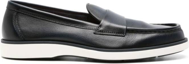 Santoni Leren loafers Blauw