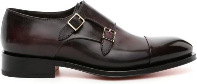 Santoni Leren loafers Rood