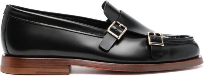 Santoni Leren loafers Zwart