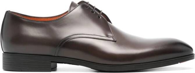 Santoni Leren Oxford schoenen met ronde neus Bruin