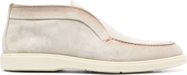 Santoni Leren riem Beige