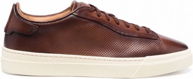 Santoni Leren sneakers Bruin