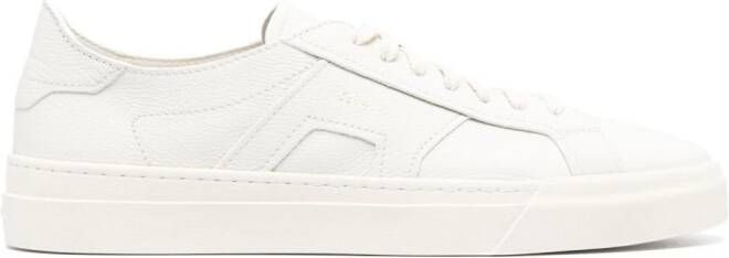 Santoni Leren sneakers met logoprint Wit