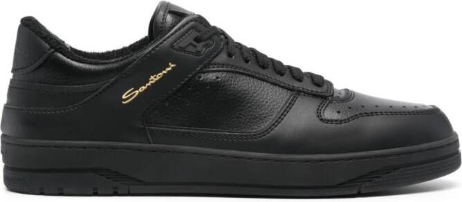 Santoni Leren sneakers Zwart