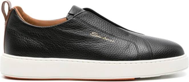 Santoni Leren sneakers Zwart