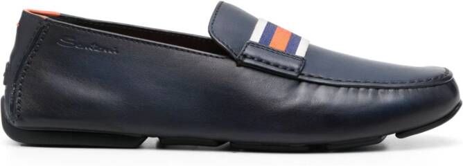 Santoni Loafers met gestreepte band Blauw