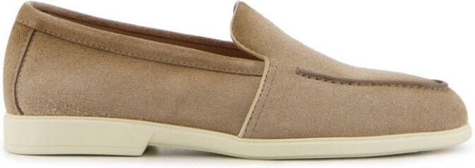 Santoni Malibu leren loafers met ronde neus Beige