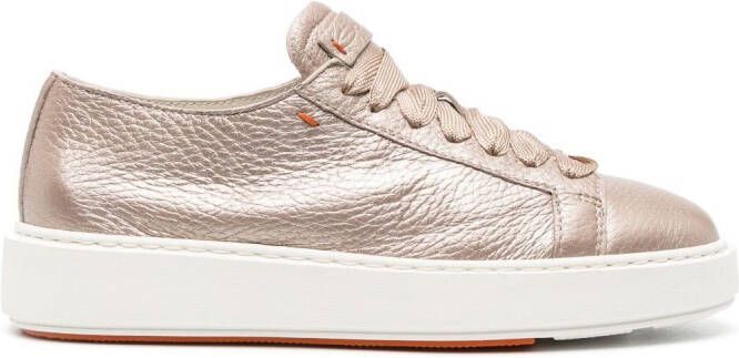 Santoni Metallic sneakers Beige