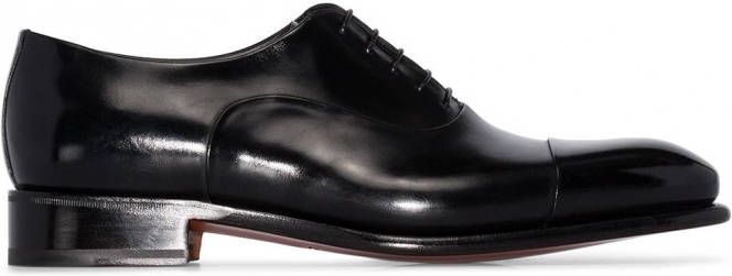 Santoni Oxford leren schoenen Zwart