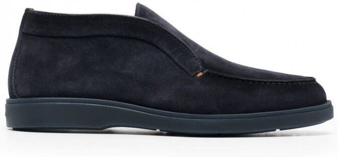 Santoni Enkellaarzen met ronde neus Blauw