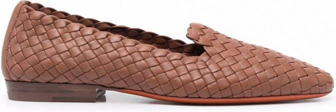 Santoni Slippers met ronde neus Bruin