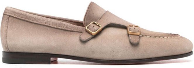 Santoni Suède gespschoenen Beige