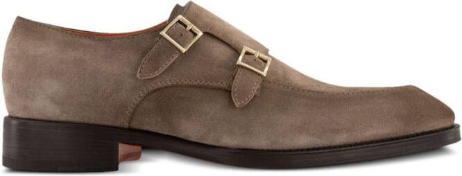 Santoni Suède gespschoenen Beige