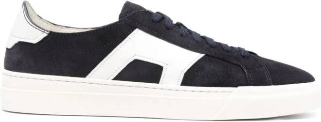 Santoni Suède sneakers met logoprint Blauw