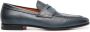 Santoni Leren loafers met textuur Blauw - Thumbnail 1