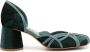 Sarah Chofakian Albert 55 fluwelen pumps Groen - Thumbnail 1