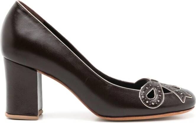 Sarah Chofakian Audrey leren pumps Bruin