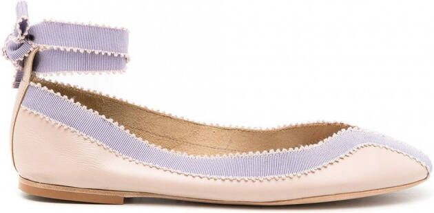 Sarah Chofakian Daisy ballerina's met colourblocking Beige