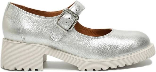 Sarah Chofakian Esmerie leren loafers Zilver