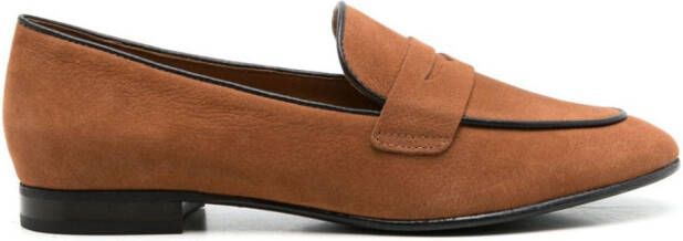 Sarah Chofakian Leren loafers Bruin