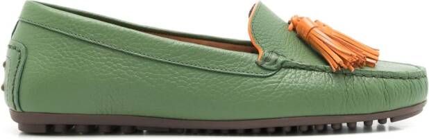 Sarah Chofakian Severine loafers met kwastjes Groen