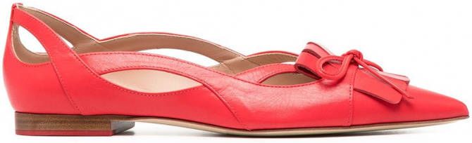 Scarosso Ballerina's met strikdetail Rood