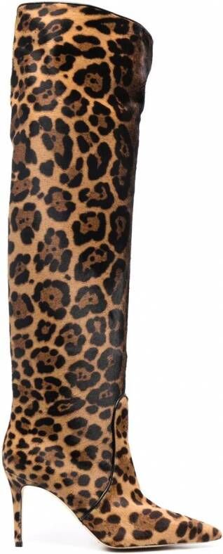 Scarosso x Brian Atwood Carra laarzen met luipaardprint Bruin