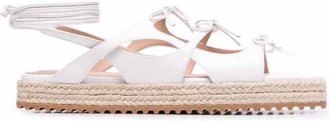 Scarosso x Paula Cademartori Breeze leren sandalen Wit