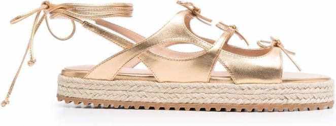 Scarosso x Paula Cademartori leren sandalen Goud