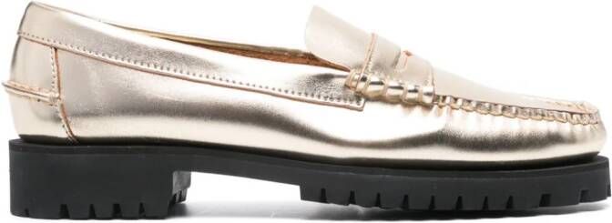 Sebago Dan 20mm metallic leather loafers Goud