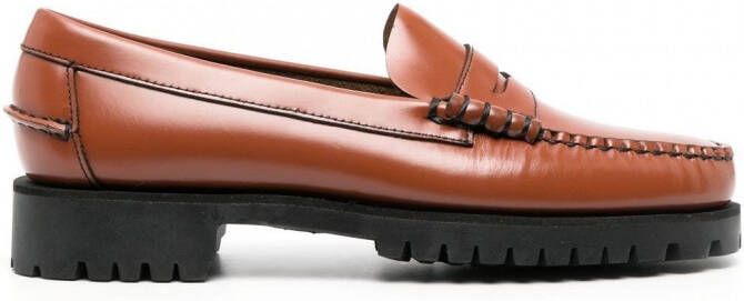 Sebago Dan leren penny loafers Bruin