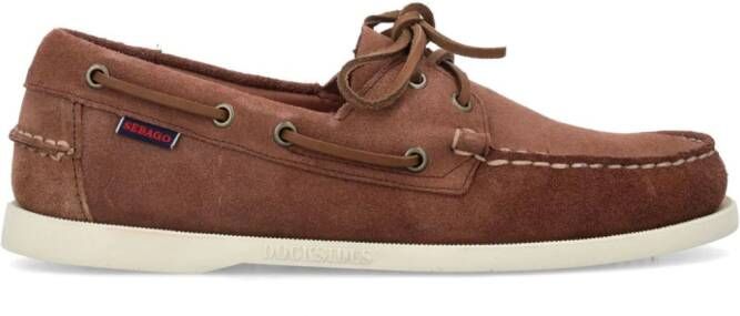 Sebago Portland Docksides suède schoenen Bruin