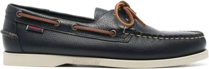 Sebago Portland Martellato leren bootschoenen Blauw