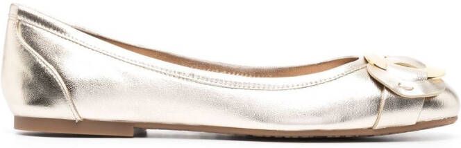 See by Chloé Chany metallic ballerina's Goud