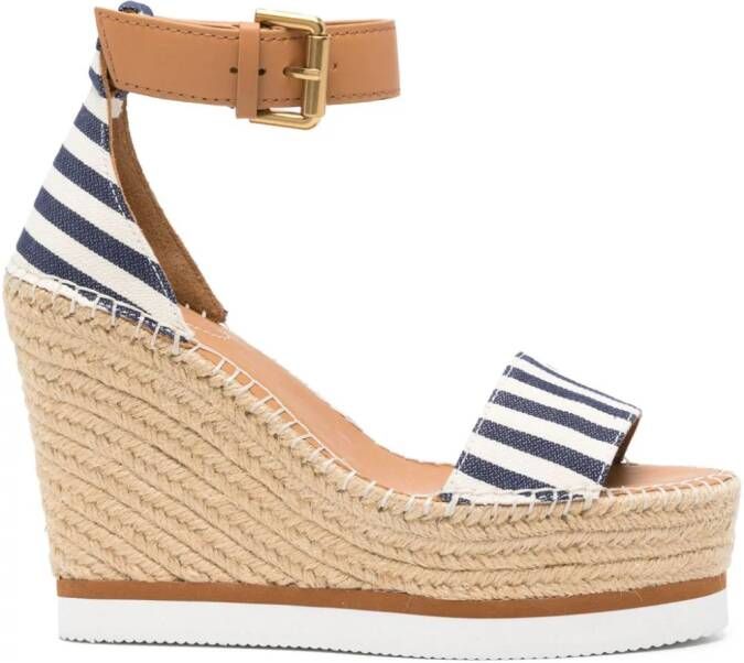 See by Chloé Glyn 115mm espadrilles met sleehak Beige