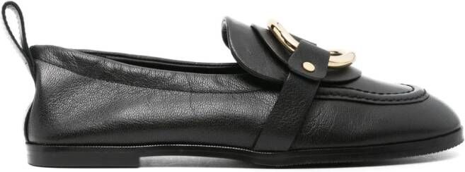 See by Chloé Loafers met ringdetail Zwart