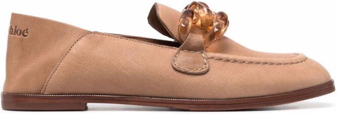 See by Chloé Loafers met schakelketting Bruin