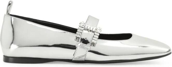 Sergio Rossi Ballerina's met metallic-effect Zilver